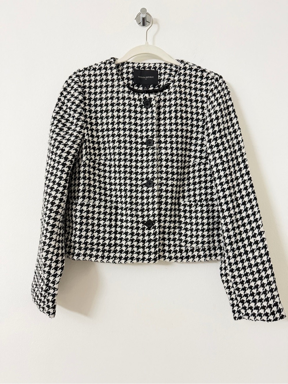 Banana Republic Black and White Houndstooth Blazer Jacket